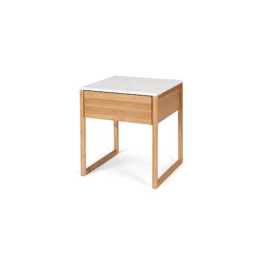 Avalon Natural Oak Side Table (Marble Top)